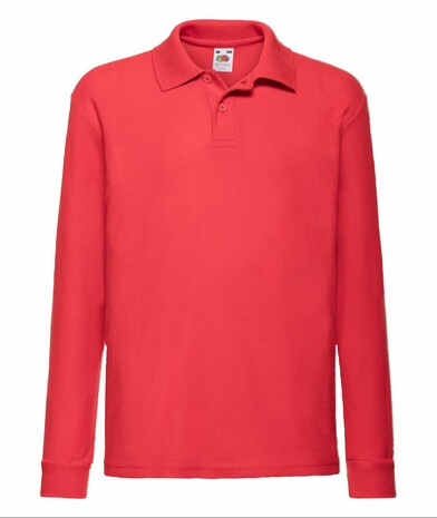 Футболка поло детская с длинным рукавом 65/35 L/S цвет красный 10