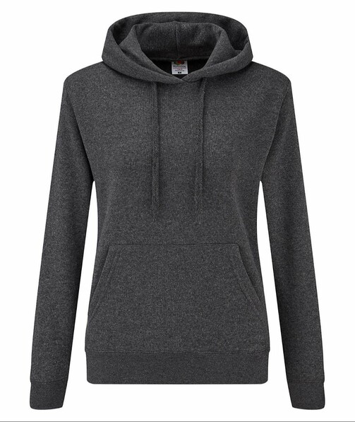 Толстовка женская с капюшоном Classic hooded цвет темно-серый меланж 49