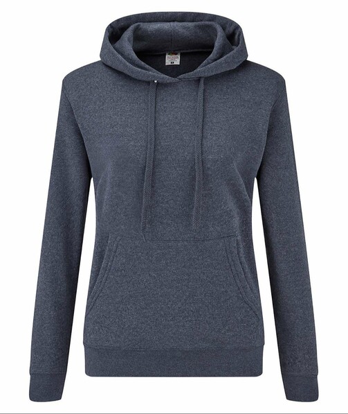 Толстовка женская с капюшоном Classic hooded цвет темно-синий меланж 2