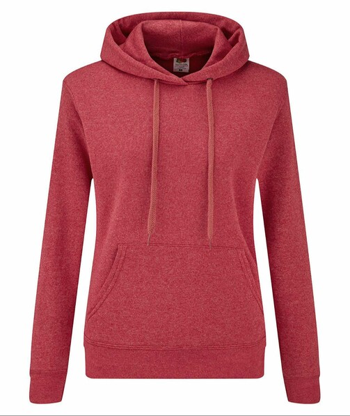 Толстовка женская с капюшоном Classic hooded цвет красный меланж 2